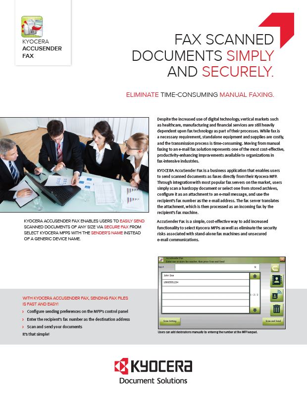 Kyocera, Software, Capture, Distribution, Accusender Fax, Innovative Office Technology Group