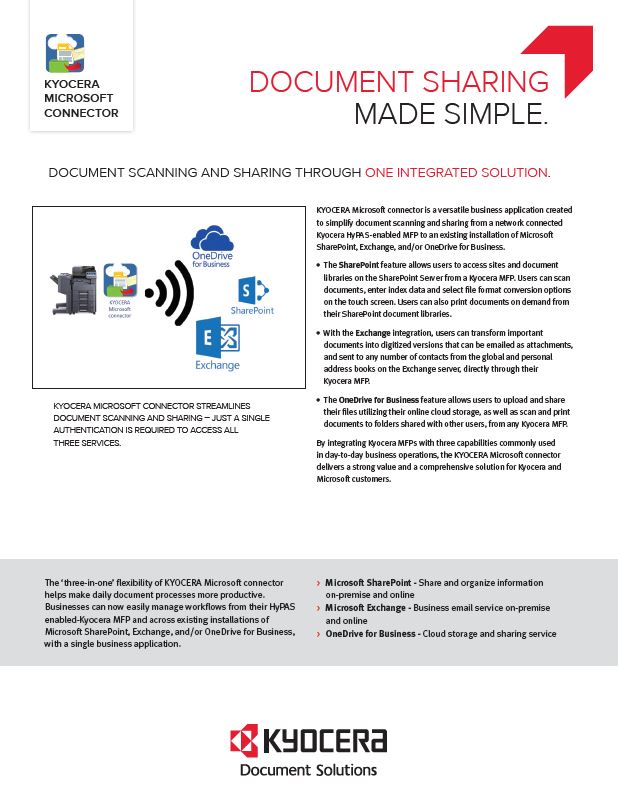 Kyocera, Software, Document Management, Kyocera, Microsoft Connector, Innovative Office Technology Group