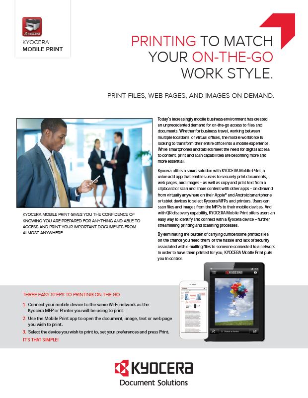 Kyocera, Software, Mobile, Cloud, Kyocera, Mobile Print, Innovative Office Technology Group