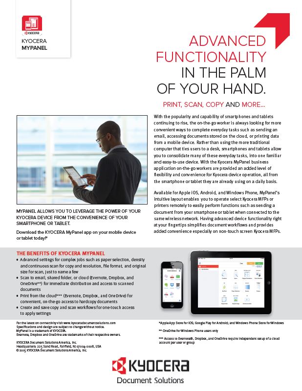 Kyocera, Software, Mobile, Cloud, Mypanel, Innovative Office Technology Group