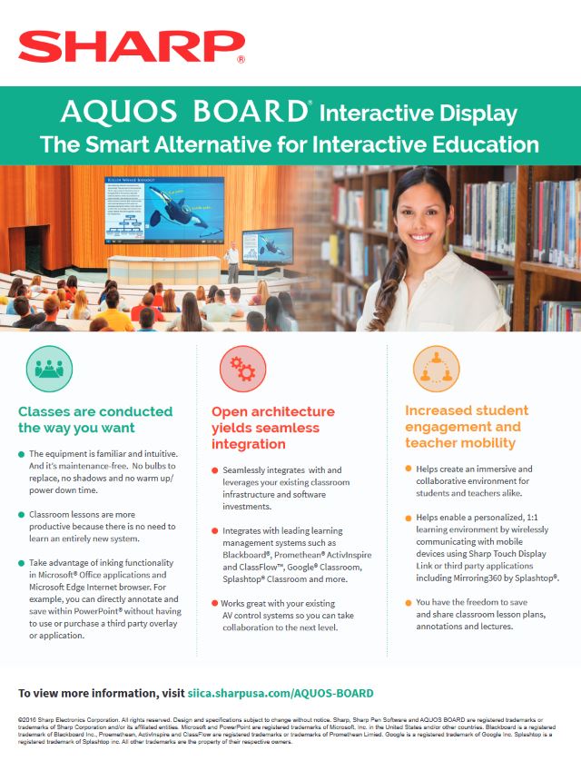 Sharp, Aquos Board, Education, Innovative Office Technology Group