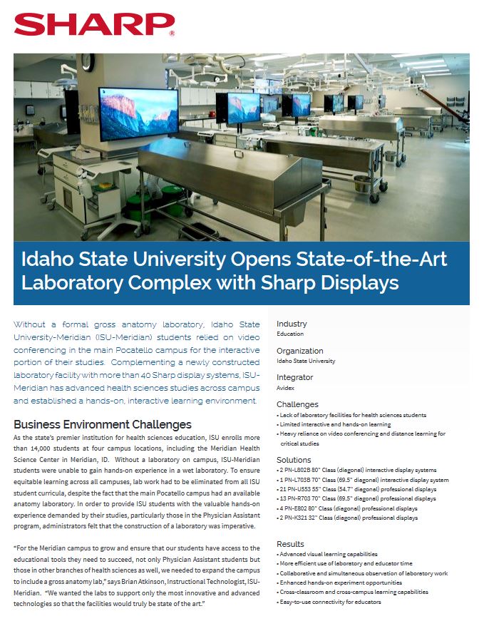 Sharp, Idaho State, Displays, Case Study, Innovative Office Technology Group