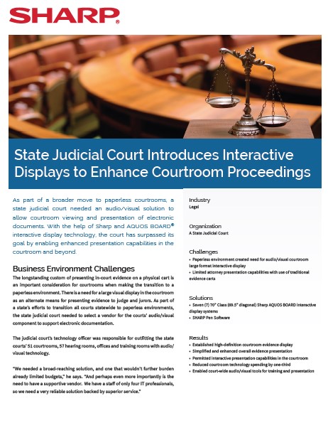 Sharp, State Judicial Court, Case Study, Legal, Innovative Office Technology Group