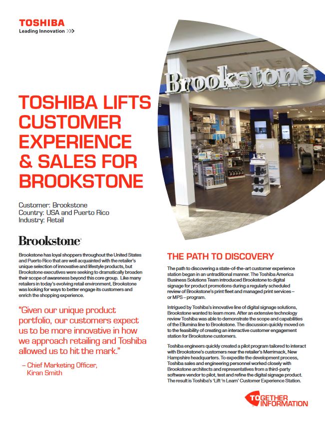 Brookstone, Case Study, Digital Signage, Toshiba, Innovative Office Technology Group