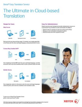 Fact Sheet, Xerox, Easy Translator Service, cloud, Innovative Office Technology Group